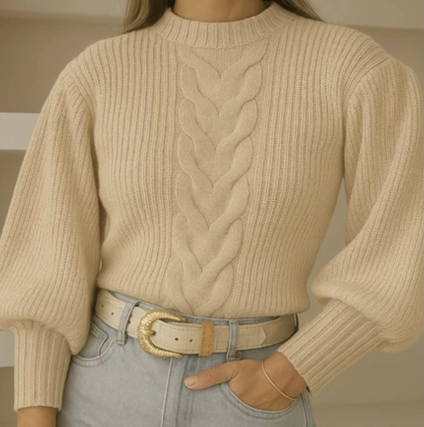 Blusa Trico De Frio Inverno Com Trança Moda Blogueira